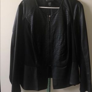 Faux Leather Peplum Jacket